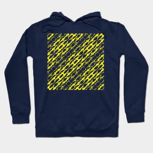 Abstract Diagonal Bright Yellow Shark Pattern on default Aqua background Hoodie